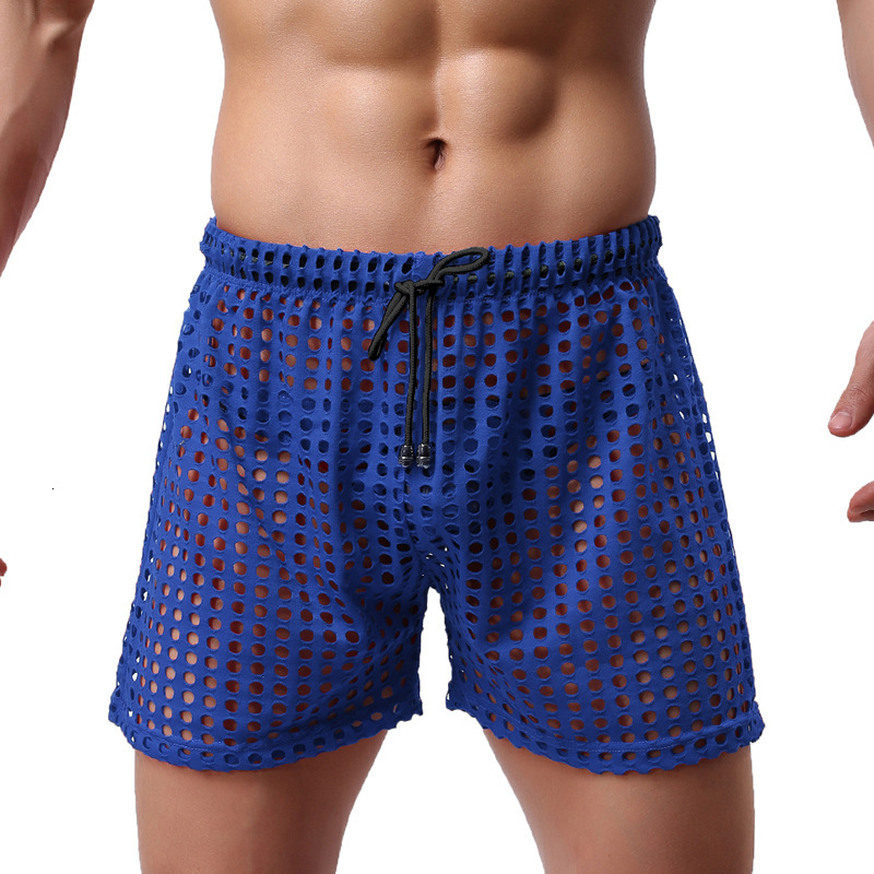 2025 New Designer Men Shorts Hollow New Fashionable Loose And Sexy Hollow Out Men Fun Mesh Five Quarter Pants