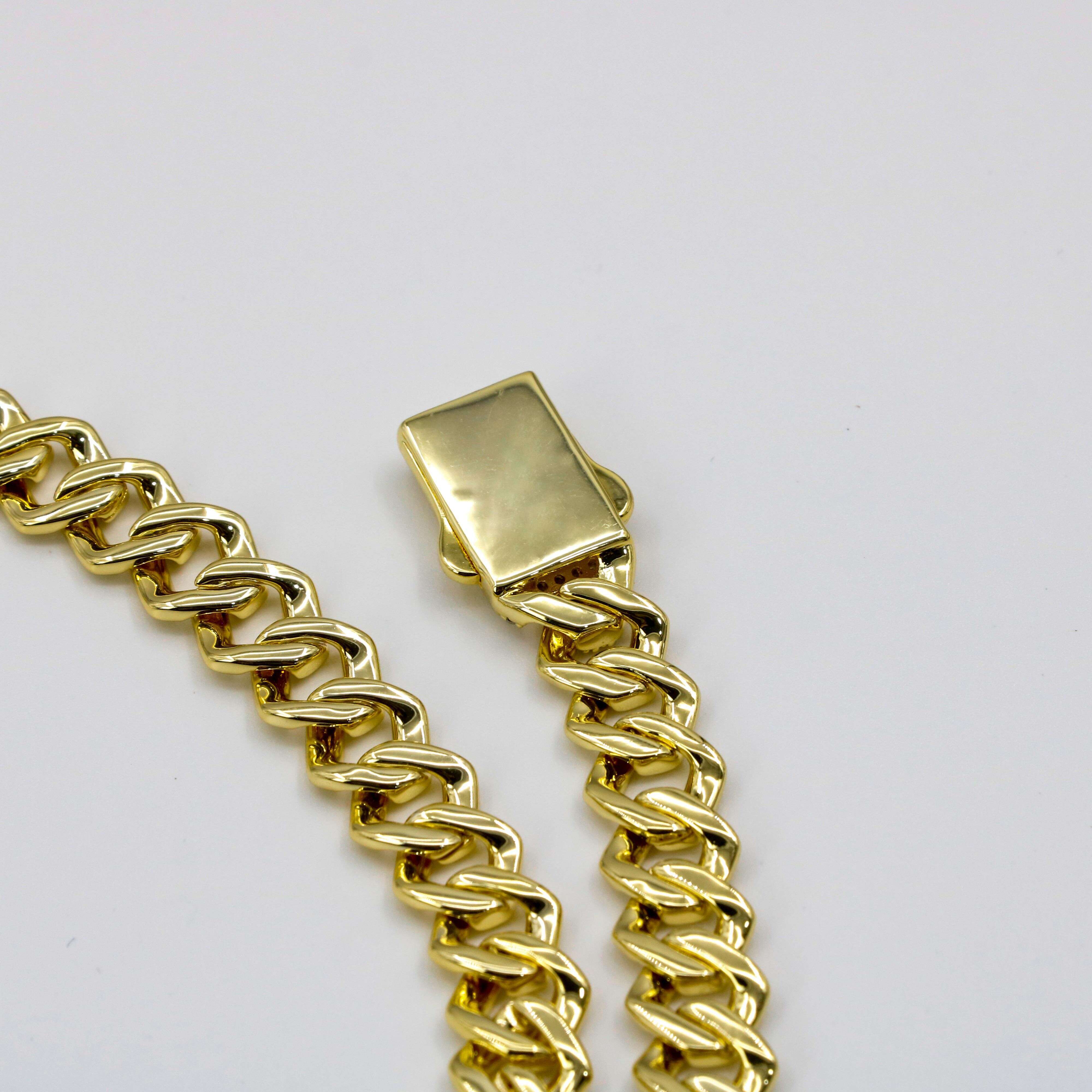 Factory Wholesale Gold Plated Necklace Pendants Customized High Polishing Necklace Custom Cuban Link Chain