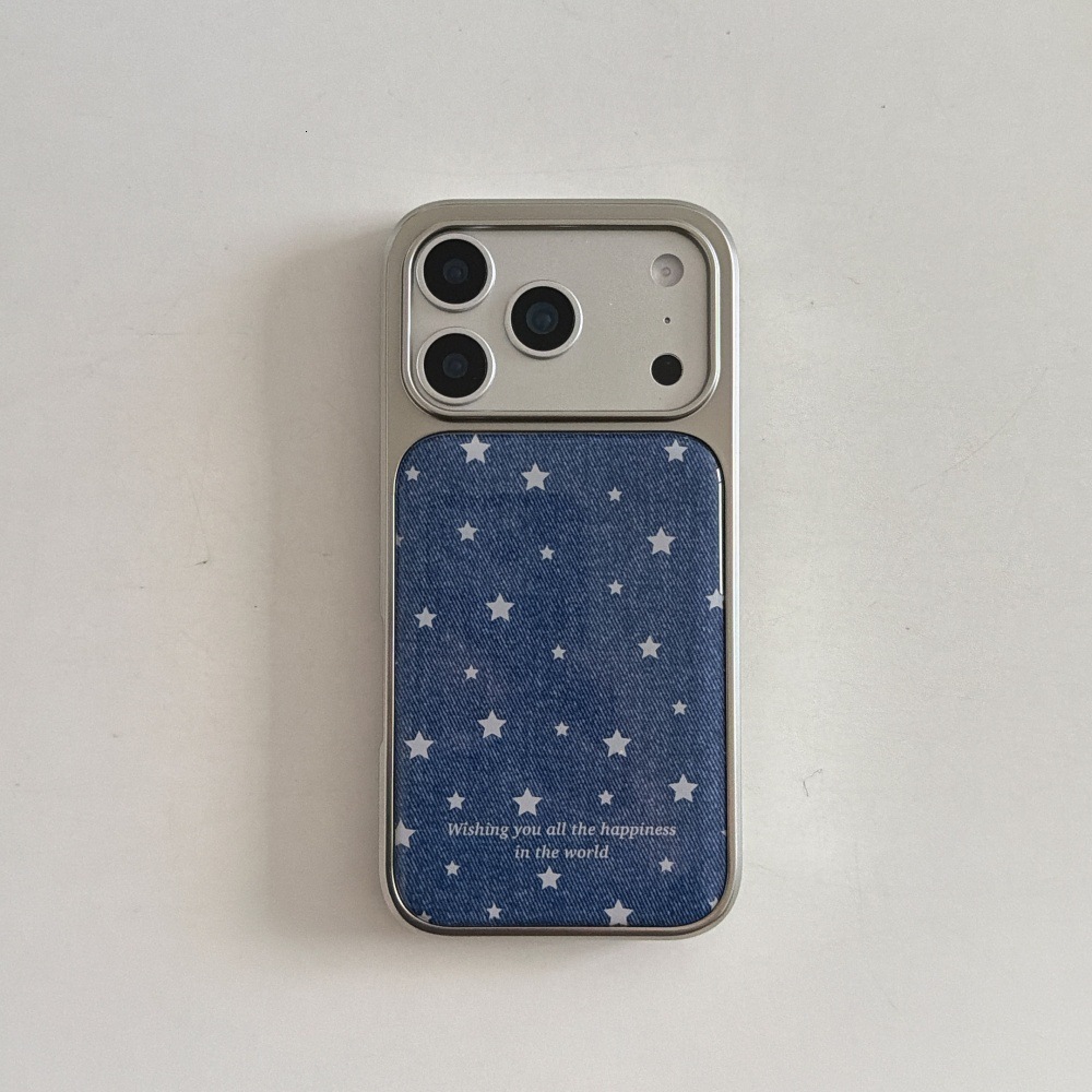 Epoxy Resin Denim Star Phone Case Compatible with iPhone 17/16 Personalized Shockproof iPhone 15/14 Pro Cartoon