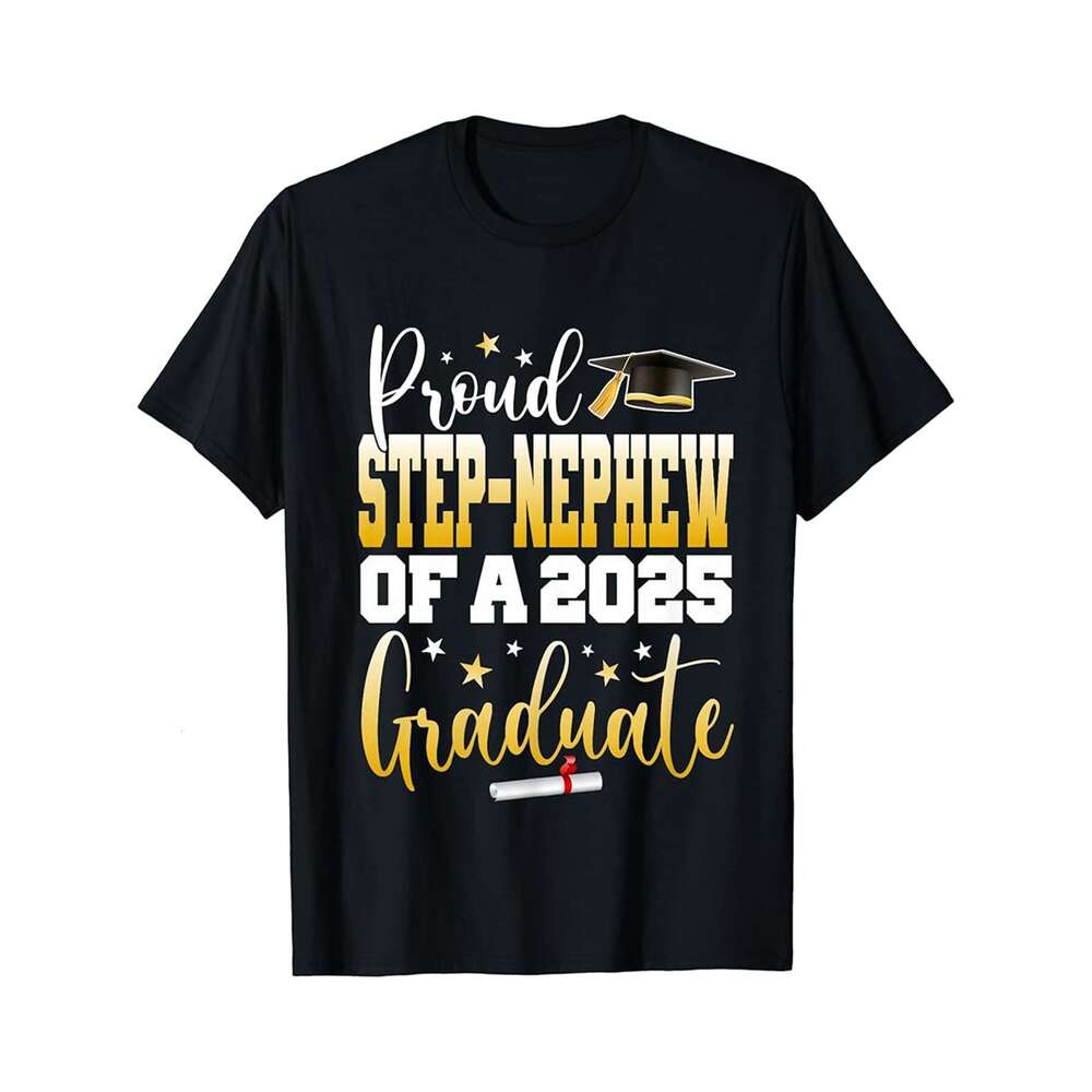 Designer T shirt Senior 2025 Proud Step grandson Of A Class Of 2025 Graduate - 220g Tshits