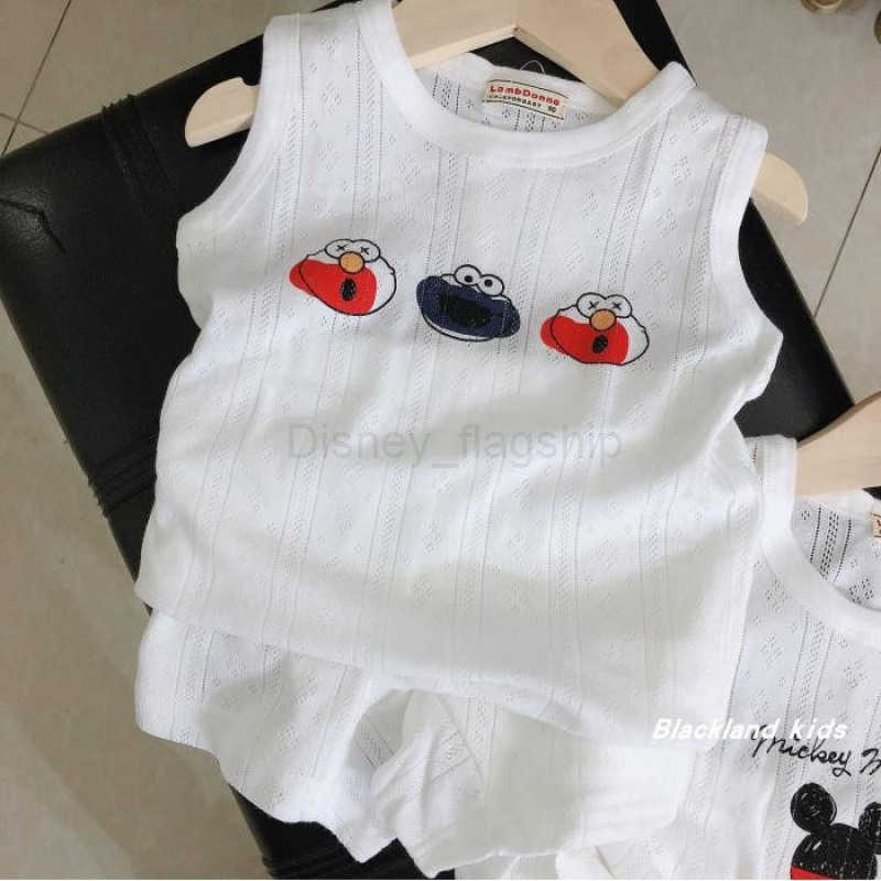 Disney Home clothes set boys and girls mesh cotton thin soft cotton sleeveless T-shirt vest childrens Shorts SetXJ250409