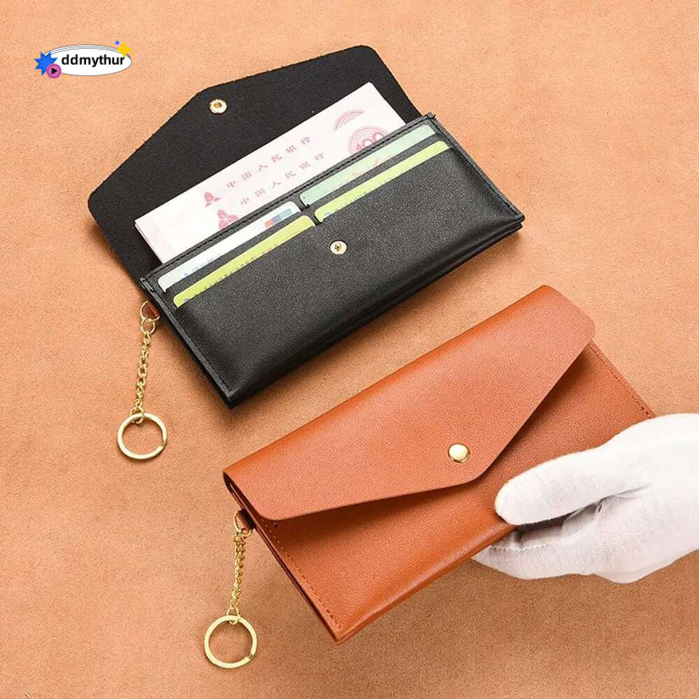 New Fashion Retro Envelope Wallets for Women PU Leather Purses Simple Solid Card Holder Phone Pouch Lady Clutch Coin Purse ddmythur