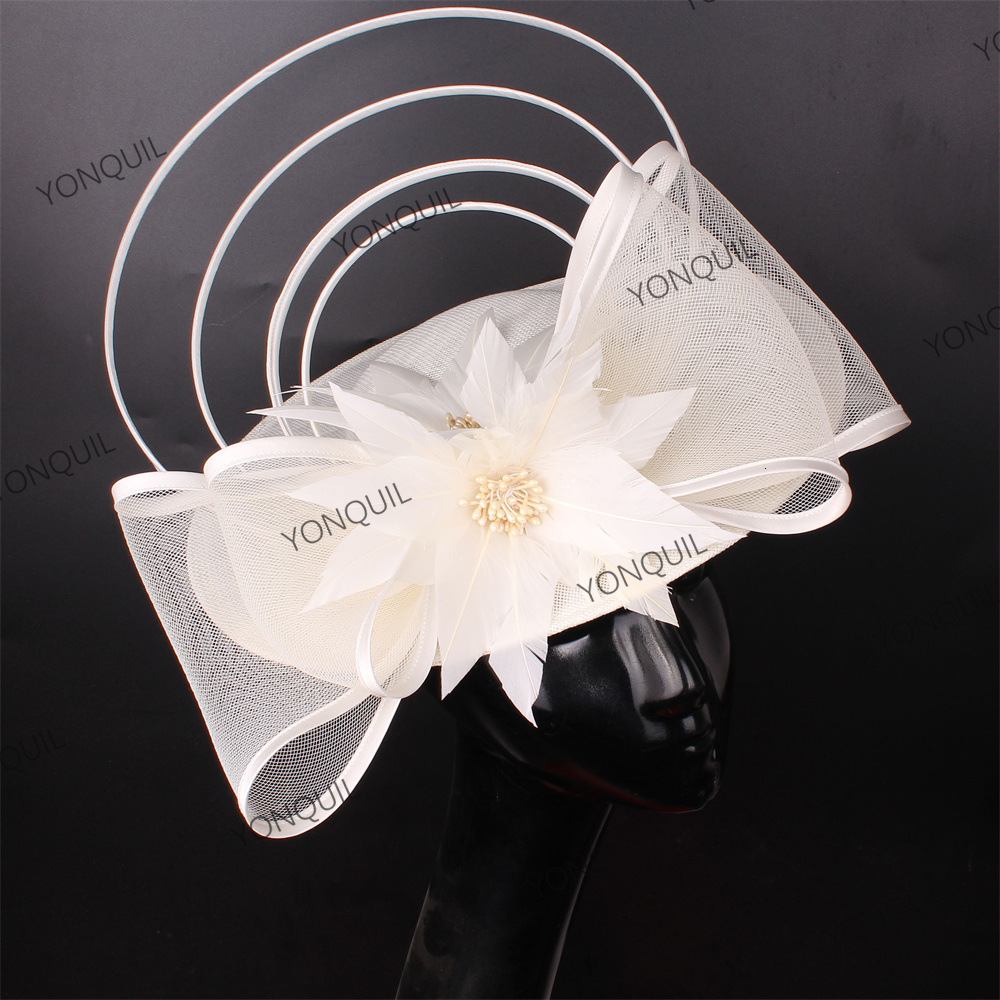 temperament horse racing festival feather top hat socialite family party hair accessories formal dress headwear hat style241217
