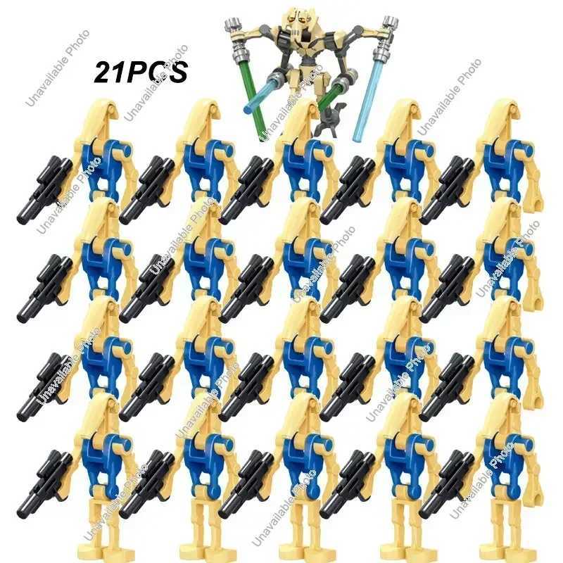 Hot Toys 21pcs Bricks Bulk Pack Assemble Building Blocks Fit for Battle Figures Droids Mode Doll Set Toy Gifts X250409