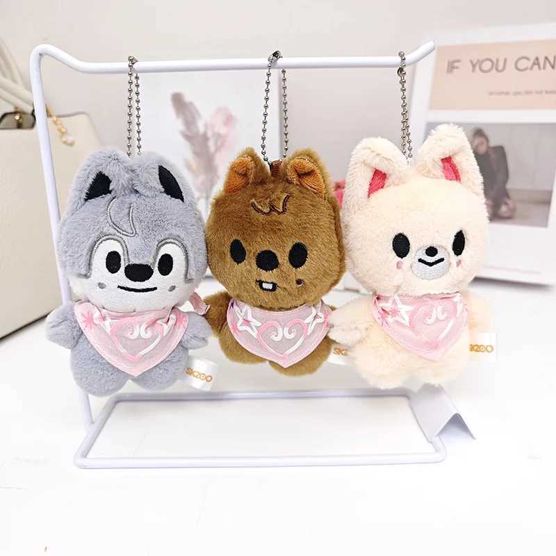 10cm New Stray Childrens Plush Doll SKZOO Saliva Towel Beanie Eye Li Longfu Keychain Fan GiftXJ250409