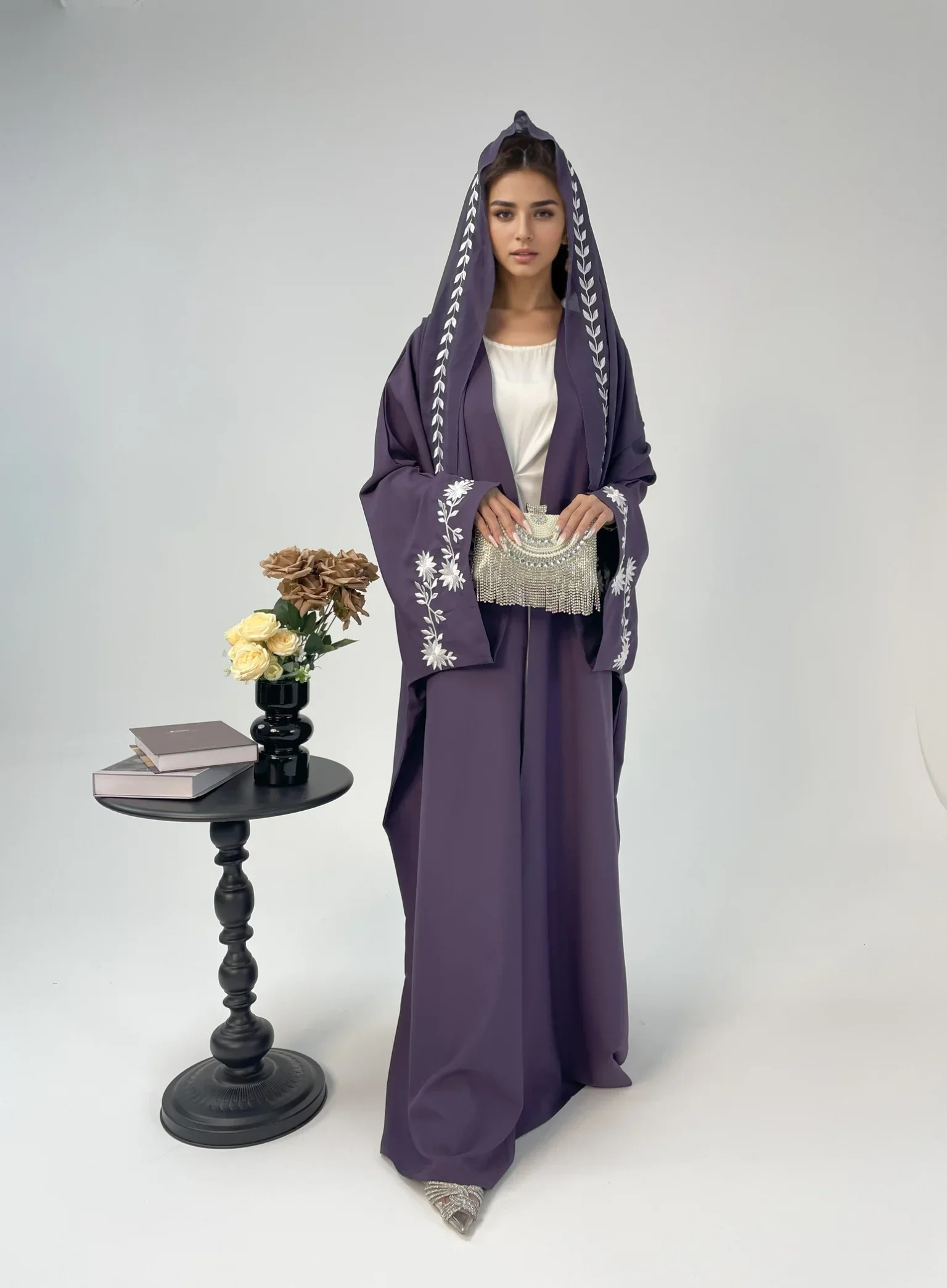 Cross border trade womens Muslim clothing Abaya ed tops robes 250409