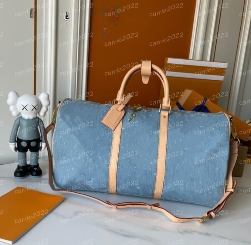 Duffel Bags travel bag designer travel bag classic men women's handle luggage gentleman business shoulder Strap bags 41414 size 50 M41416 M25334 Leather travel Denim