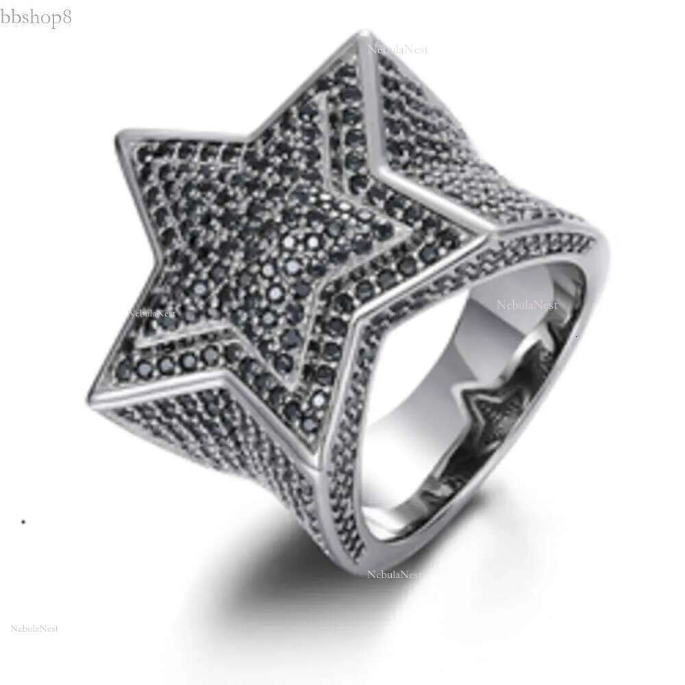 VVS Moissanite Dia Star Ring With GRA CertificateHiphop Men Women Fine Jewelry Iced Out Gold Plated Sterg Sier