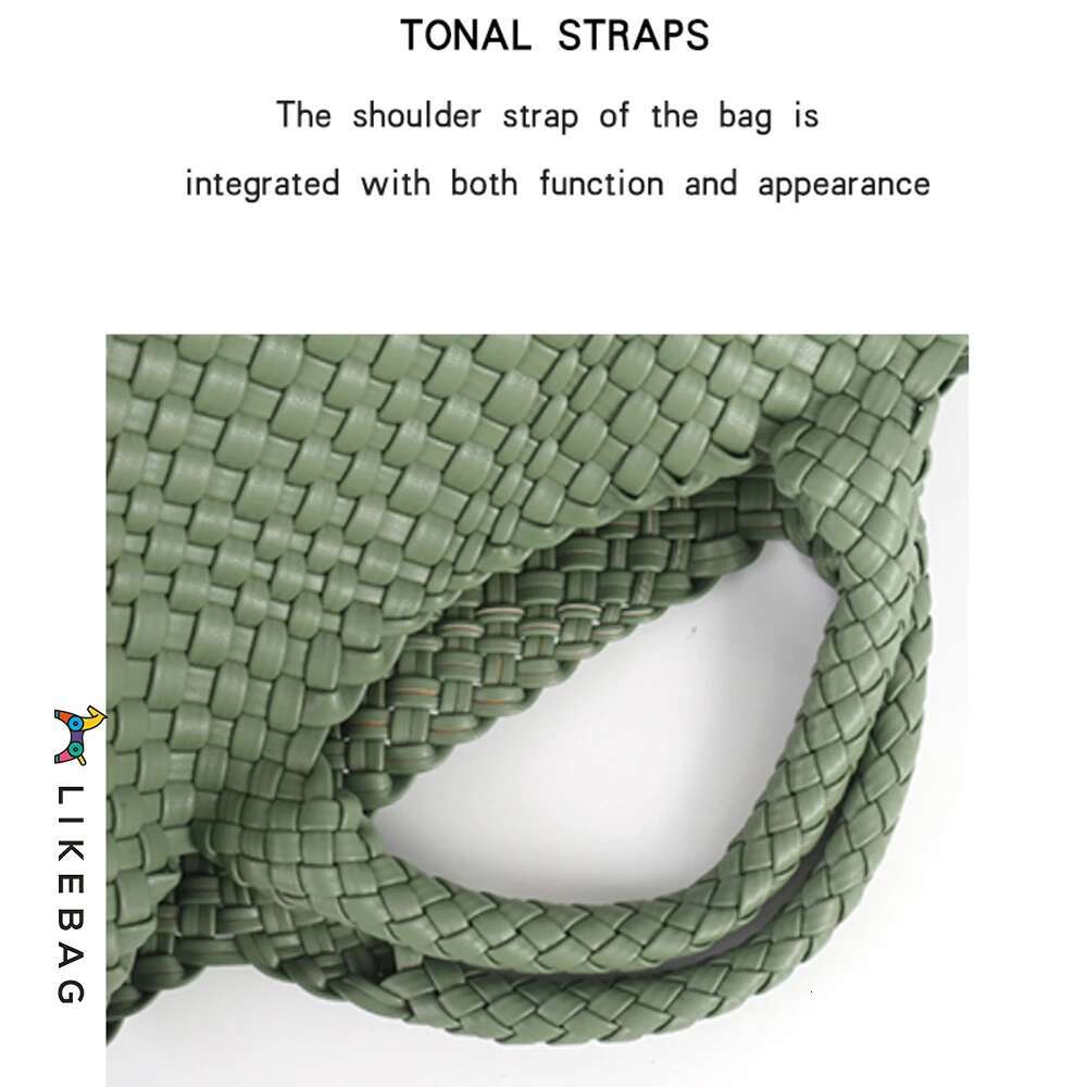 LIKEBAG Fashion Ladies Original Hand Double Wrist Handbag PU Leather Woven Women Large Capacity Handbag With Small Bag