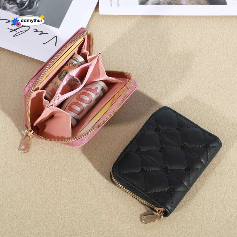 Genuine Madley New Compact Love Embroidered PU Leather Mini Wallet Cute Zipper Card Bag ddmythur