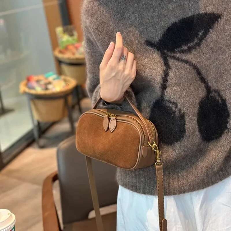 Woman Cowhide Genuine Leather Shoulder Ladies Quality Nubuck Handbag Female Fashion Design Crossbody Bag Women