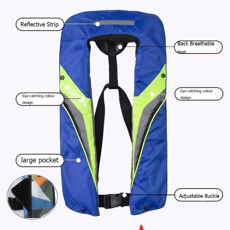fishing vest self inflating life jacket with pockets Lite adult vest 150N 100N automatic kayak accessory 250409