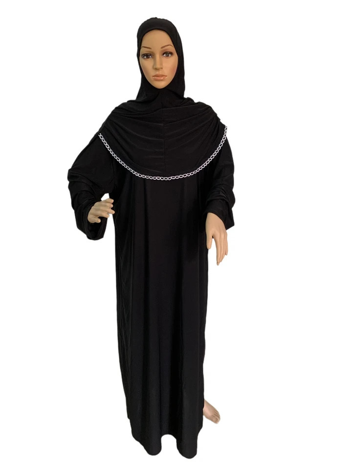 H118 No Size Muslim Dress with Headscarf Prayer Khimar Kaftan Burqa Abaya robe Middle Eastern Region Clothing 250409