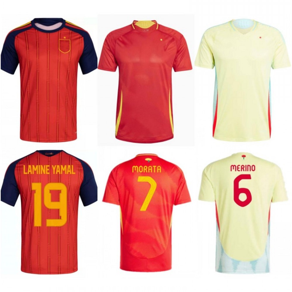 2026 Spain Soccer Jerseys Mens LAMINE YAMAL OLMO FERRAN RODRIGO Football Shirts 2024 Youth CARVAJAL MERINO MORATA FABIAN JOSELU RODRIGO PEDRI OYARZABAL Kids Kit