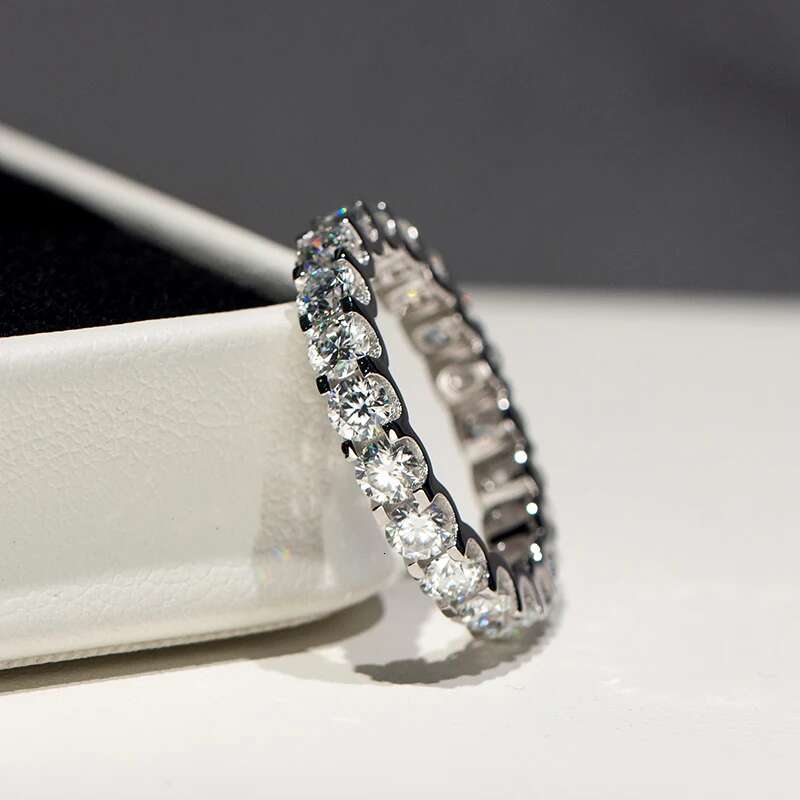 Jewelry 925 Sterling silver fashion rings woman 2-3mm Moissanite Ring