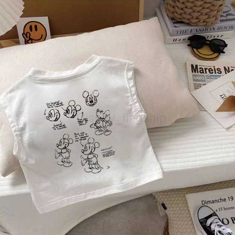 Disney Childrens set round neck childrens clothing camisole summer clothes boys top casual summer sleeveless boys cartoon anime vestXJ250409