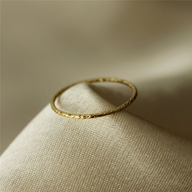 14K Gold Filled Sparkle Stacking Ring Boho Gold Jewelry Minimalist Knuckle Ring Anillos Mujer Gold Accessories Rings for Women 250403