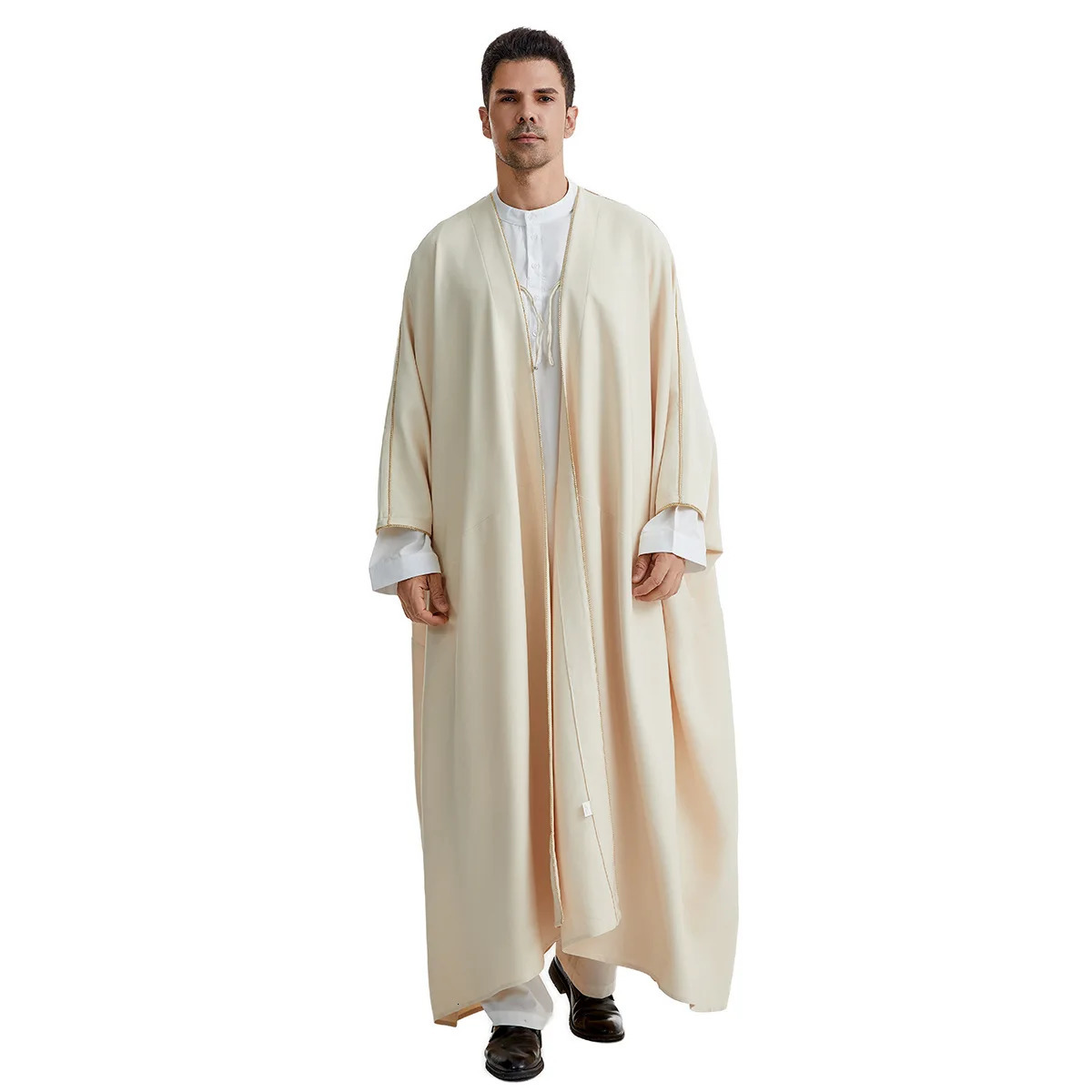 Eid al Fitr Muslim Mens Jubba Thobe Abaya Long Dress Ramadan Kimono Robe Saudi Arabia Arab Kaftan Dubai Djellaba Islamic Clothing 250409