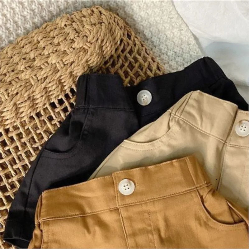 Fashion baby girl boy cotton shorts baby toddler solid color shorts spring and summer casual clothing baby clothing 18M-10Y 250409