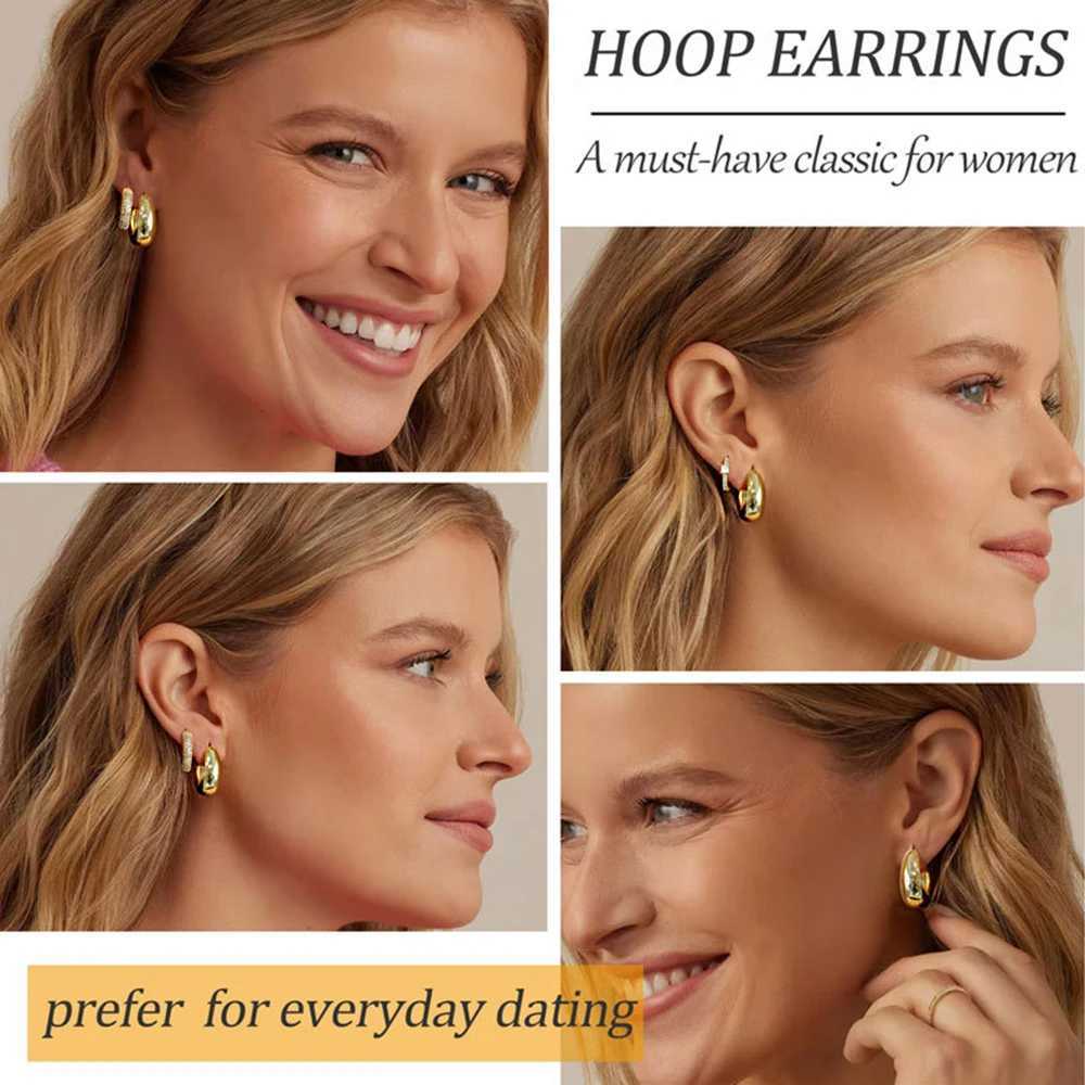 3pcs 14K Gold Plated Copper Earrings Hypoallergenic Dainty Gold Hoop Earrings Women Trendy Earring Stacks for Sensitive Ears Z250408