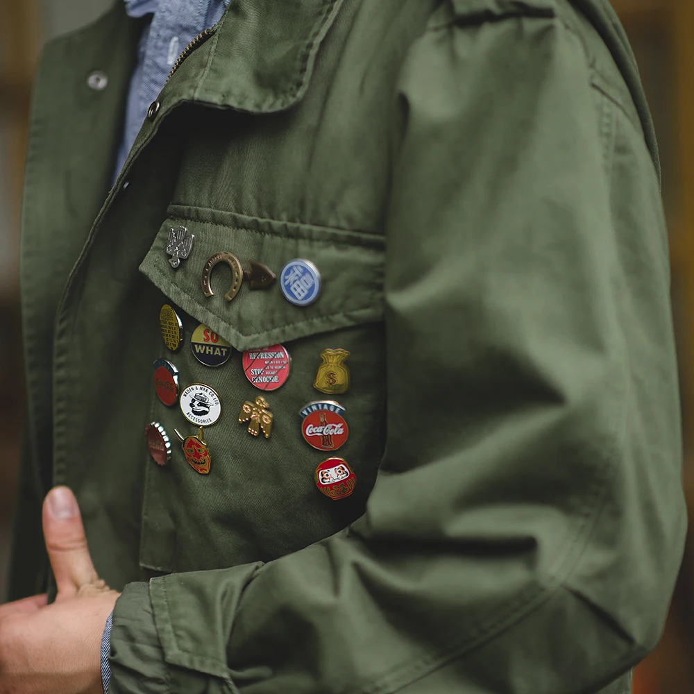 Maden retro M65 mens jacket green outdoor windproof casual solid multi pocket 250409