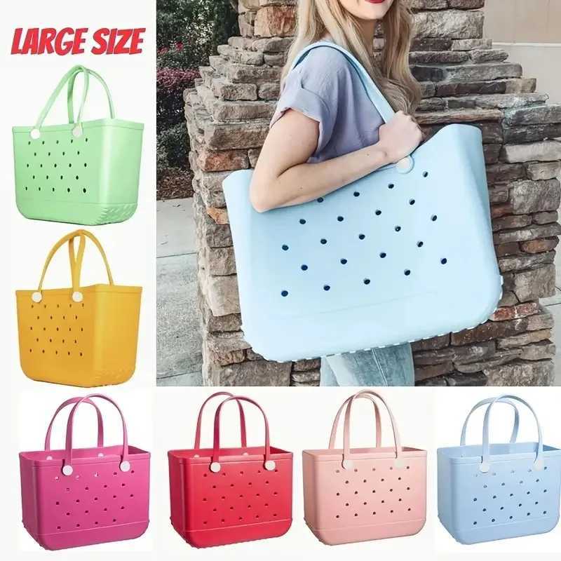 Beach Bag Waterproof Beach Bag Large EVA Waterproof Rubber Outdoor Portable Travel Bag Beach Sports Wave Handbag Y250409