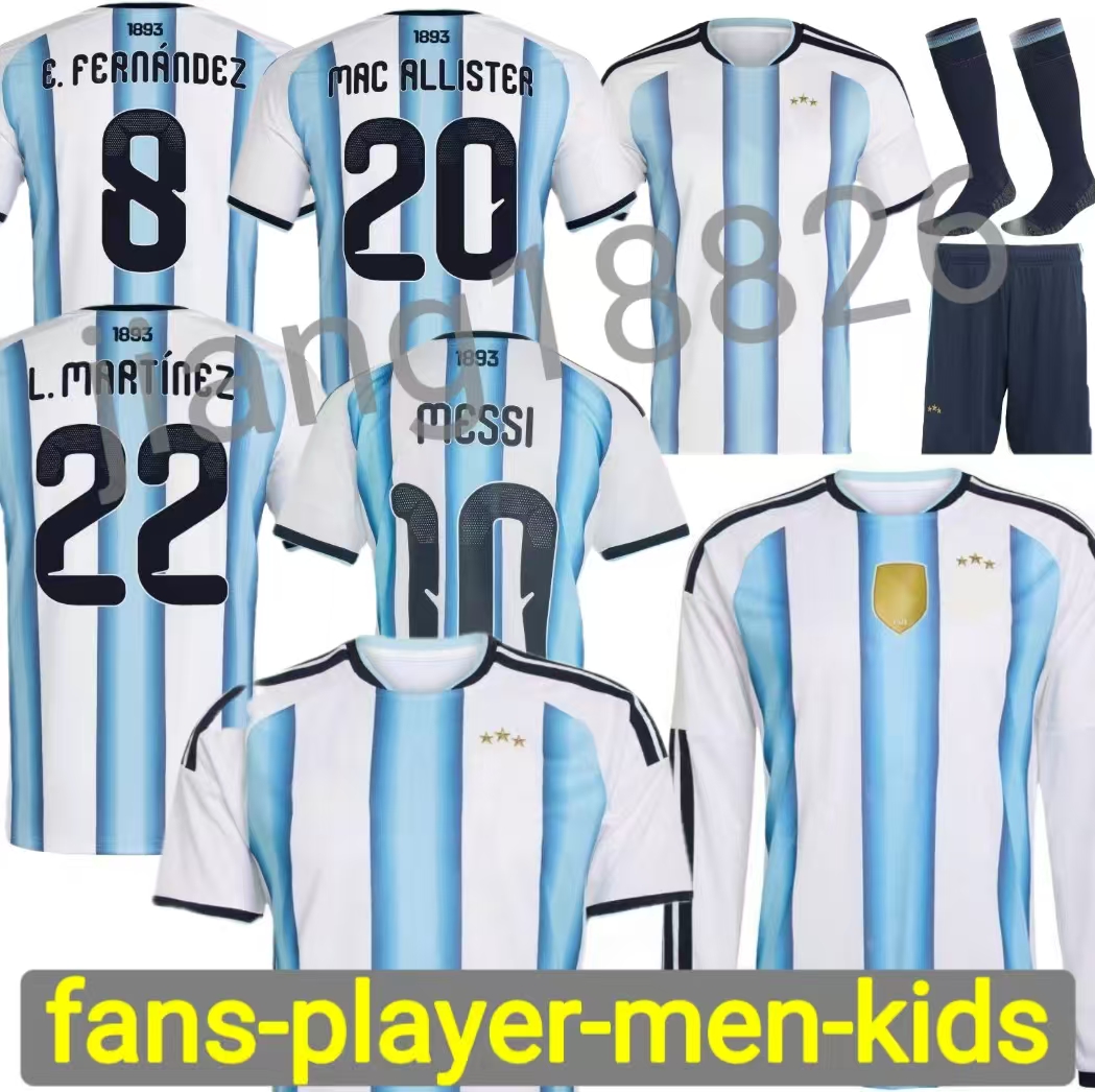 26 27 Worlds Cup Special Edition AAArgentinass jersey Long sleeves kit soccer Jerseys GARNACHO DE PAUL Football Shirts Men DI Maria Kids Goalkeeper training sets