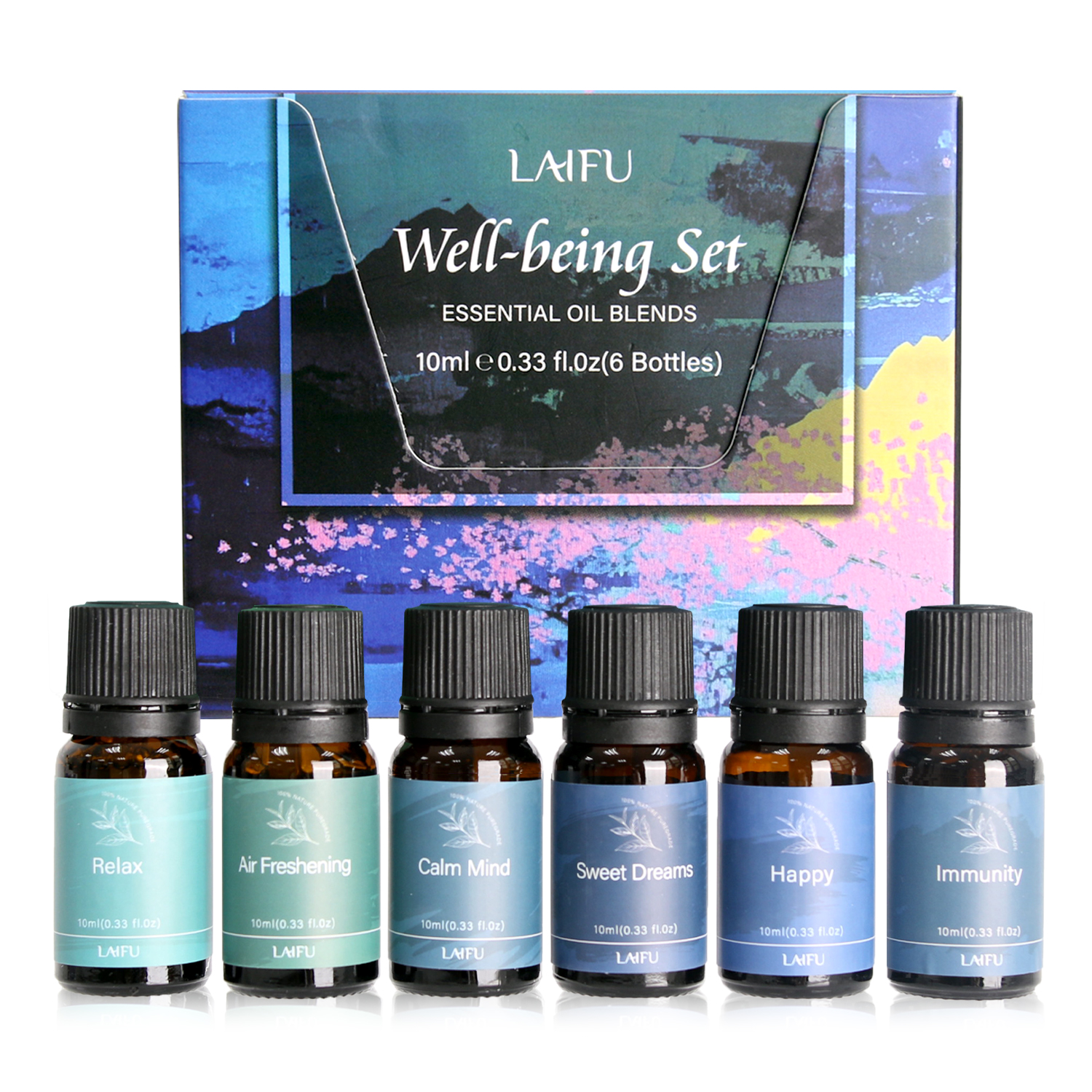 6x10ml Essential Oil Blend Set, Aromatherapy Essential Oil Kit, Fresh Air Deodorant for Home & Office, A Variety of Complex Fragrances for Diffuser & 