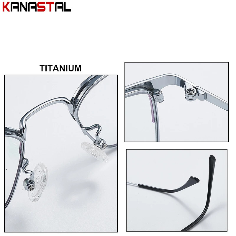 Men Prescription Glasses Optics Lenses Reading Glasses Women Blue Light Blocking Myopia Eyewear Metal Eyeglasses Frame 250407