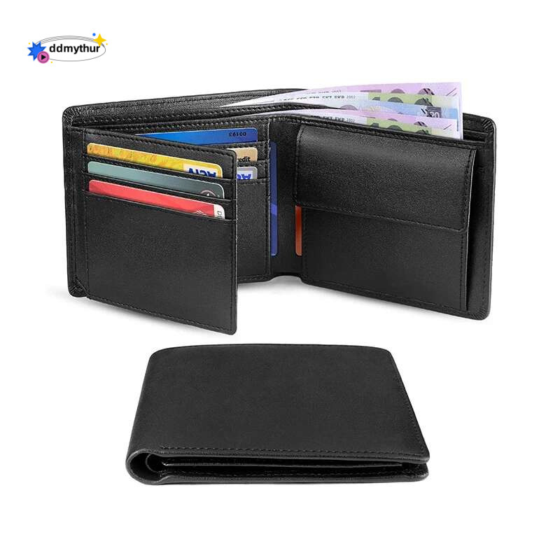 Wallets Mens Slim RFID Blocking Genuine Leather with Coin Pocket 2 Banknote Compartments 10 Credit Card Holders Wallet for Men ddmythur