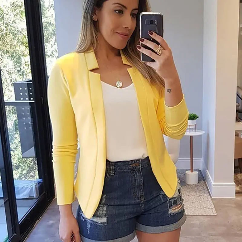 2025 Womens Thin White Blazer Summer Autumn Slim Fit Long Sleeve Open Stitch Office Coat Tops Black Ladies Fashion Outwear 250409