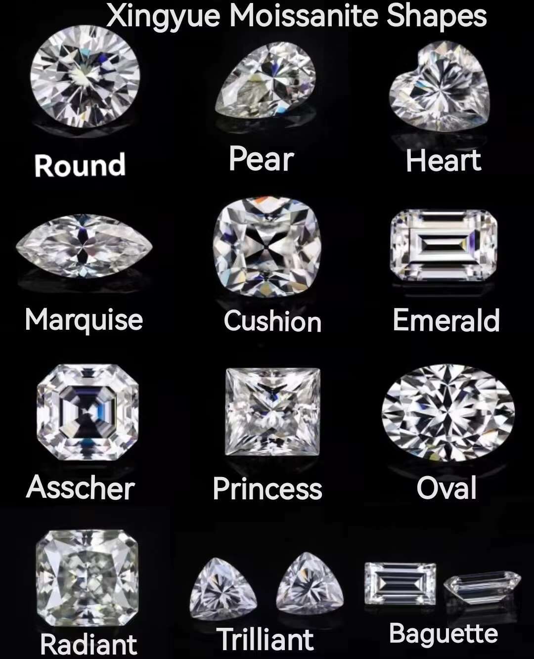Xingyue Free Fire GRA Certified Diamonds Loose Gemstone White Mossanite Moissanite Round Brilliant VVS Clarity for High Jewelry