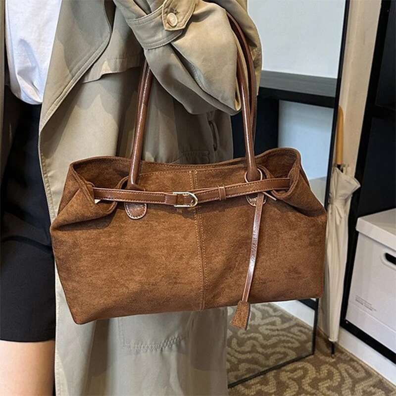 Toth2024 Fashionable Vintage Tote Bag - High-Quality Large Capacity Women's Shoulder Handbag For Casual Commuting Everyday Use