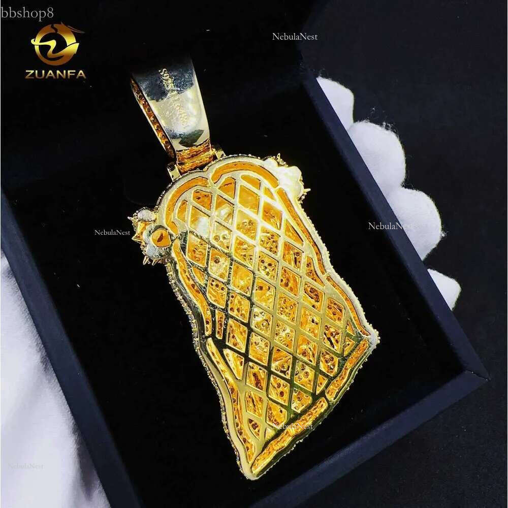Fashion Vvs Moissanite Gold Plated Sterg Sier Jesus Head Pendant for Hip Hop Jewelry