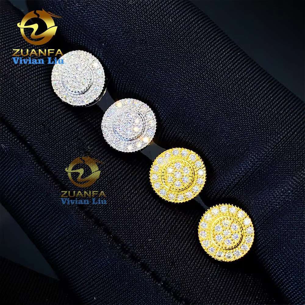 Fine Jewelry 18k Gold for Women Jewelry Shiny 925 Sterling Silver Luxury Diamond Vvs Moissanite Stud Earrings