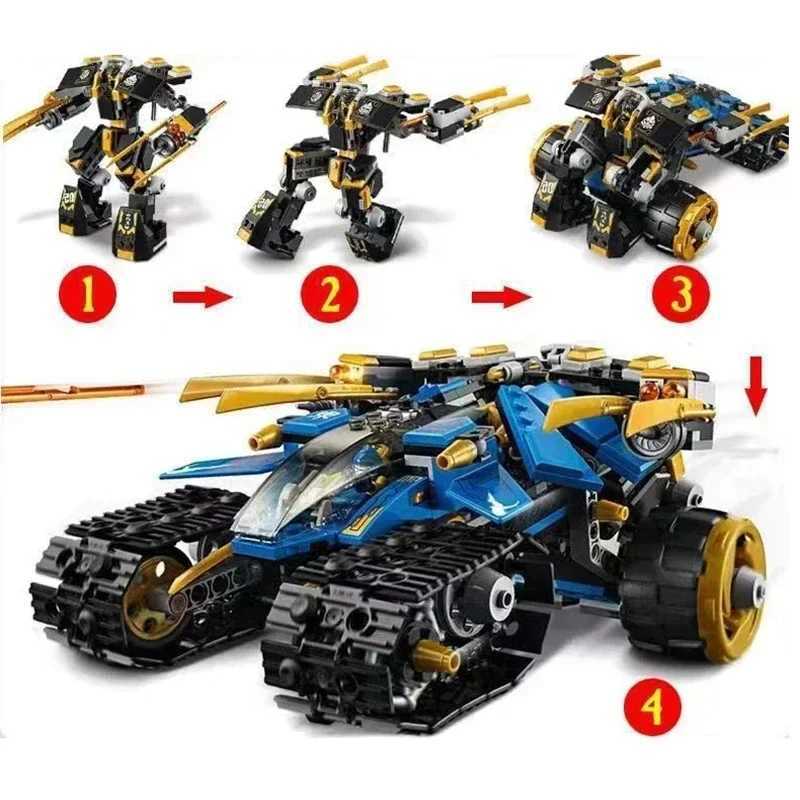576 pieces of technical ninja Thunder Raiders mechanical warriors robots mechanical building blocks war weapon models childrens toys adult gifts W2504