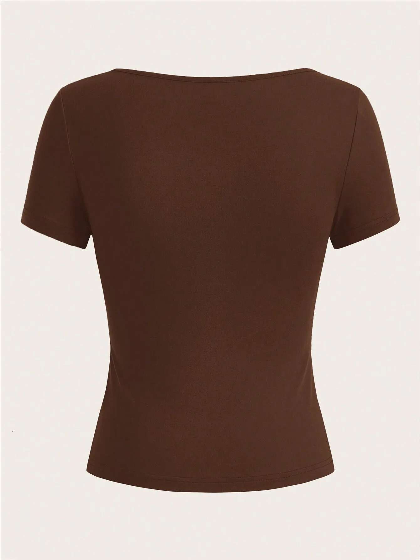 3 pieces Summer Slimming Sexy Short Sleeve T-shirt U-neck Women's Solid Color Basic Korean Top Hot Y2k