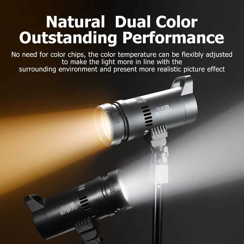 Sutefoto TJ-55 dual color video fill light 55W COB photography light with CRI96 3200K-5600K suitable for Studio/Vlog X250409
