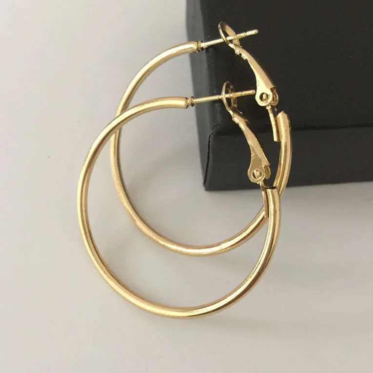 Fashion Jewelry Round Big Hoop Earrings For Women Men Accessories Ear Ring Gold Silver Color 2.5-10cm Earring Hooks Couple Gift Z250408