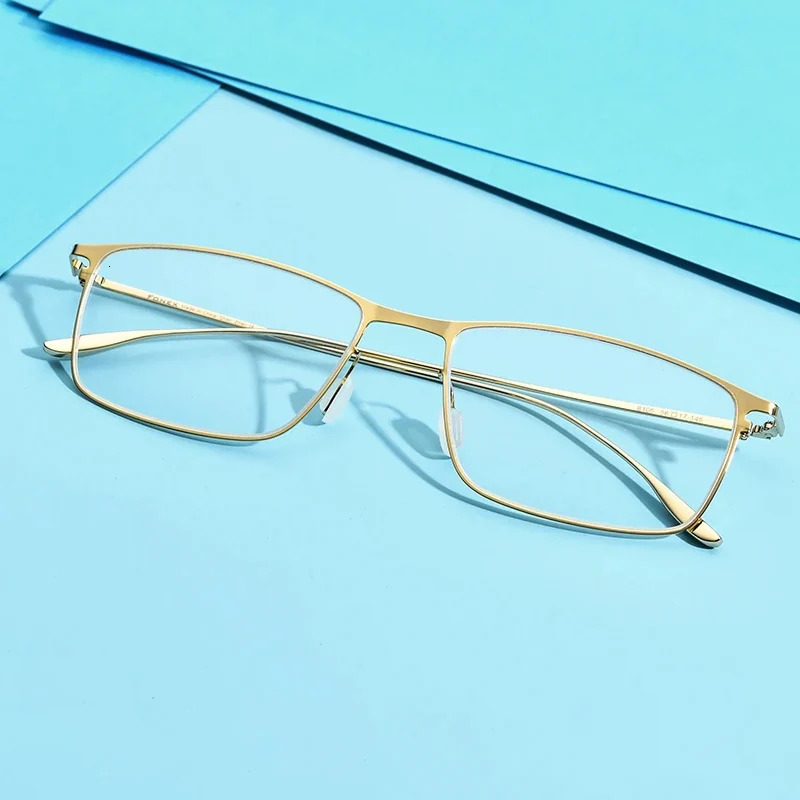 FONEX Alloy Glasses Frame Men Full-Rim Frames High-end Quality Square Eyeglasses Ultralight-Weight Korean Japanese Eyewear 8105 250407