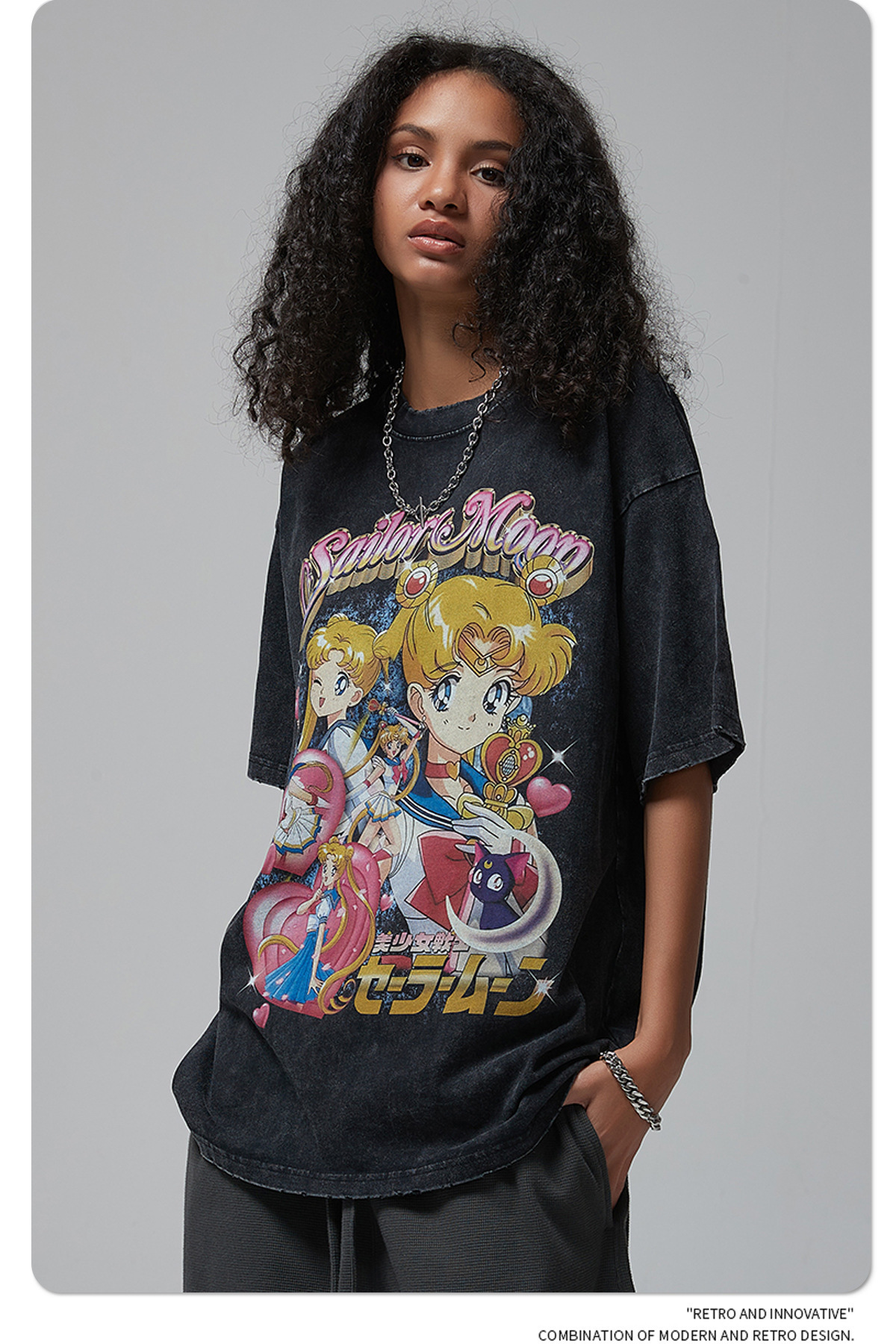 Wear | Cartoon American Trendy Brand Washed for Men, Loose and Casual, Made Old Men's Short sleeved T-shirt