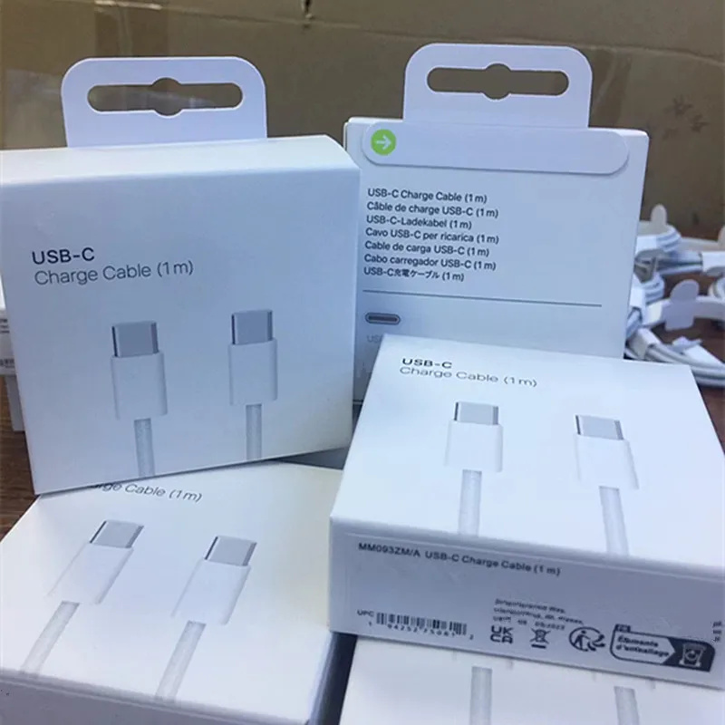 1m 3ft 2m 6ft 3m 10ft USB C To Type C to L Cables PD Fast Charging Cable for iPhone 15 16 14 13 12 X samsung Data Charging Cord High Quality Phone Charger Cables with Retail Box