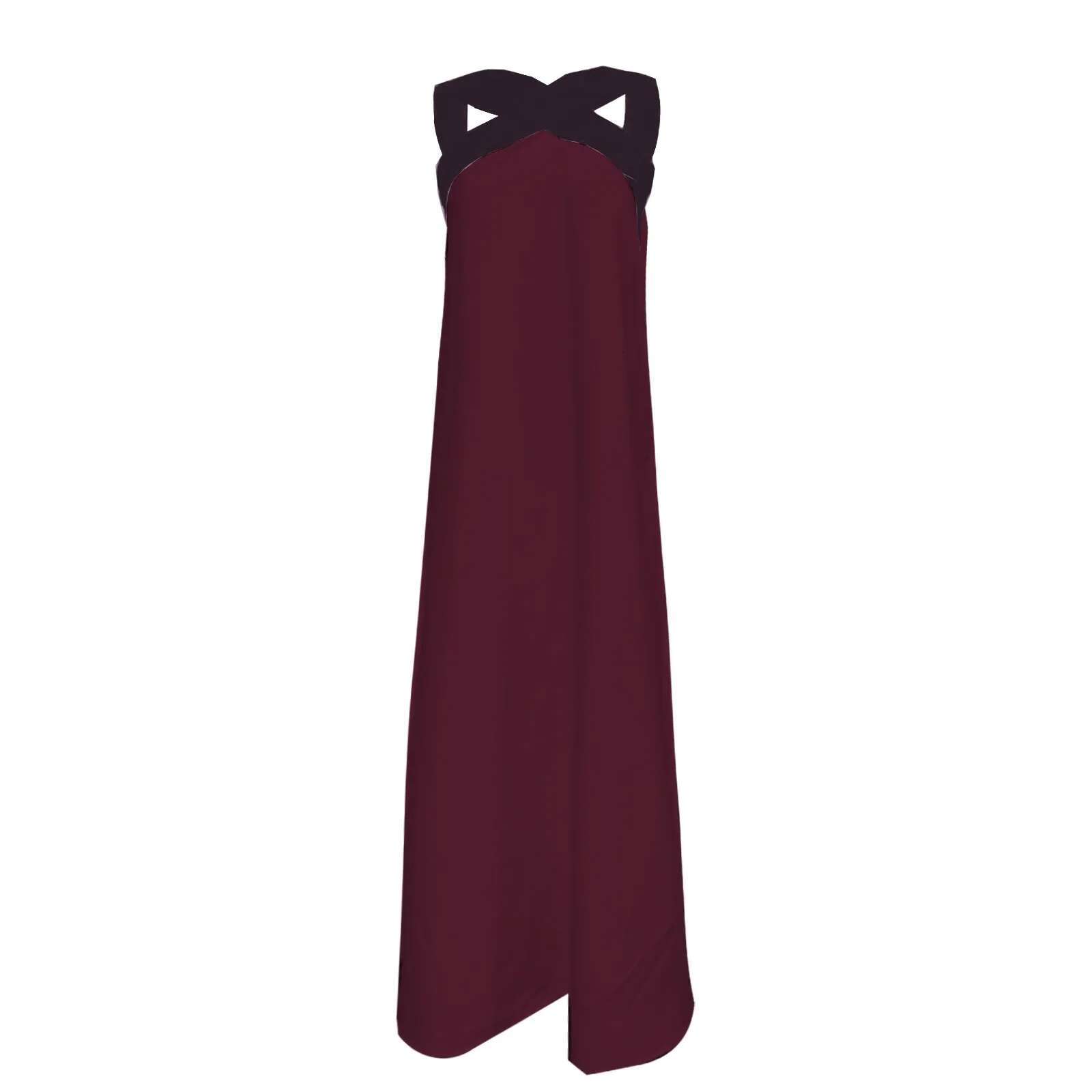 Dongdumaoyi Vestido Sexy Cross Halter Sling Long Dress Women Spring Off Shoulder Hollow Party Summer Sleeveless Backless Holiday