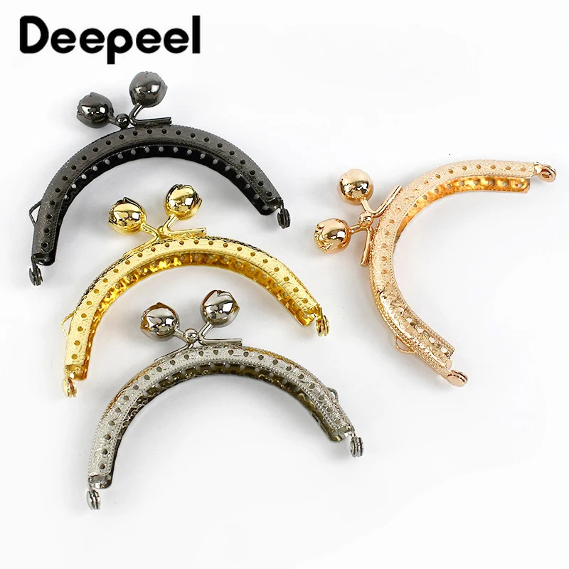 2510pcs Deepeel 85cm Metal Wallet Frame Handle Kiss Buckle DIY Handbag Hand Knitted Sewing Bracket Bag Accessories 250408