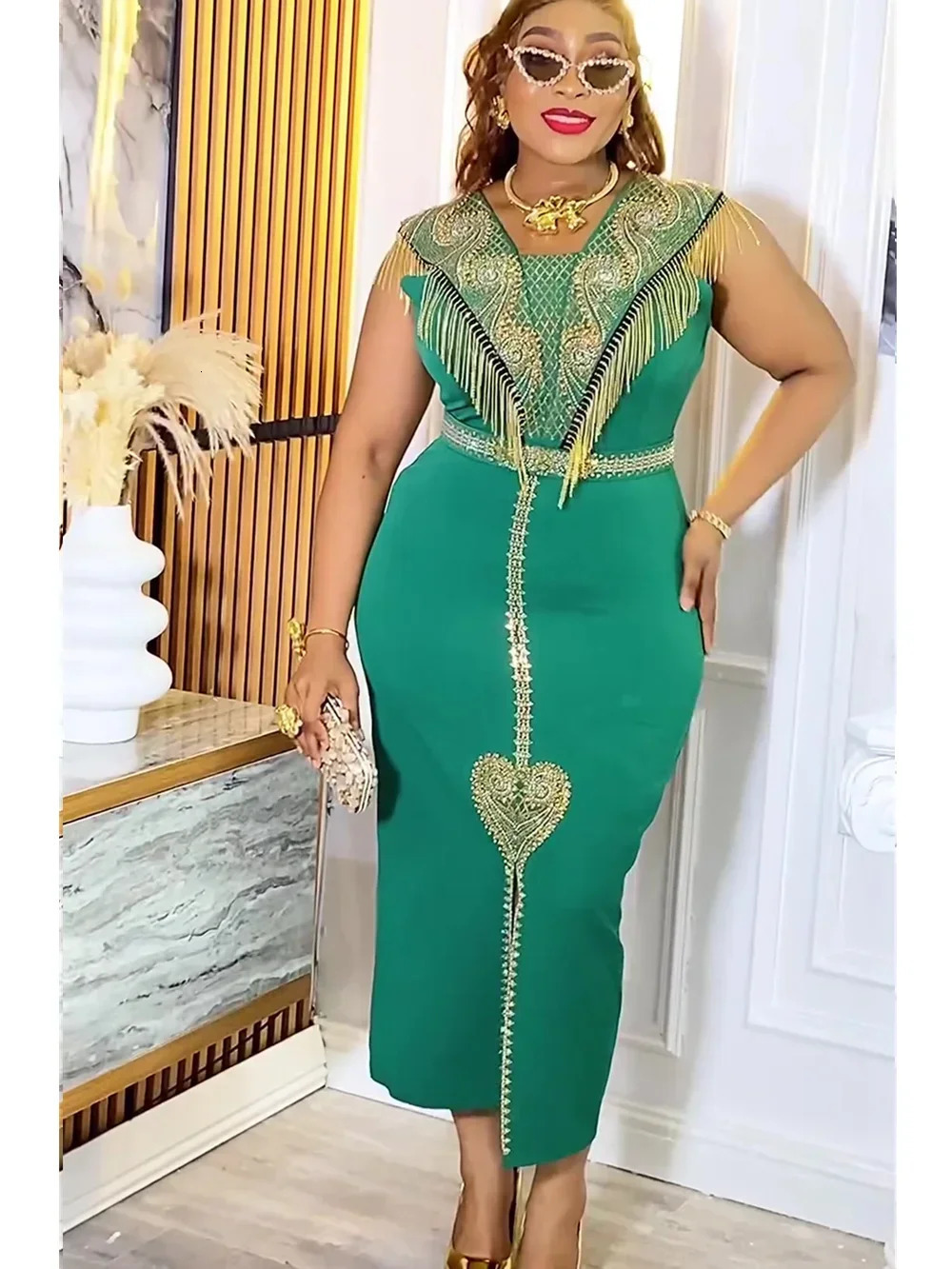 Plus Size African Wedding Party Dresses for Women Dashiki Ankara Evening Gown Elegant Christmas Outfit Robe Africa Clothes 250409