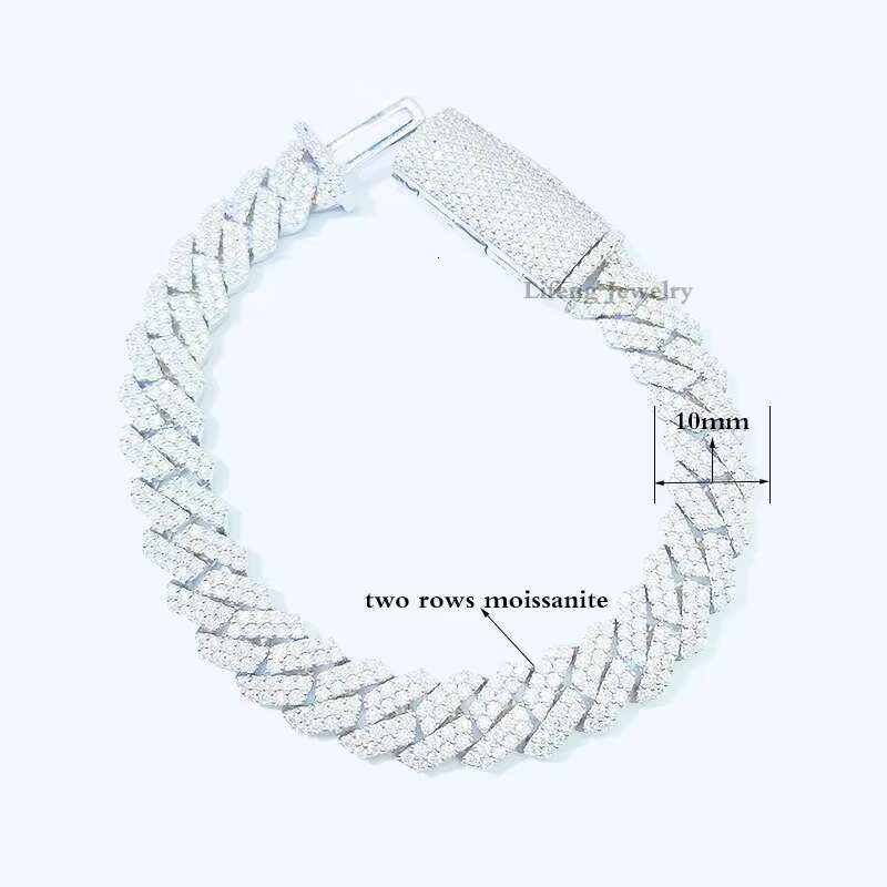 New Hot Sale Hip Hop Fashion Jewelry Bracelets S925 Silver Custom Length Cuban Bracelet Exquisite Luxury Bracelet for Men