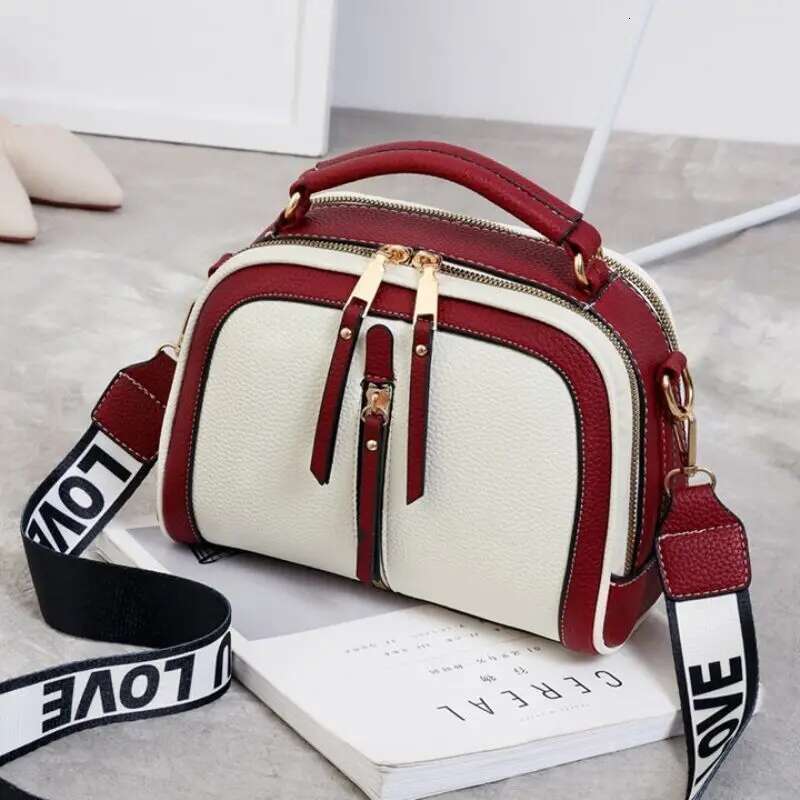 Women's 2025 New Fashion Women's Bags Hit Color Hand-Held Europeand The United States All-Match Shoulder Messenger Bag