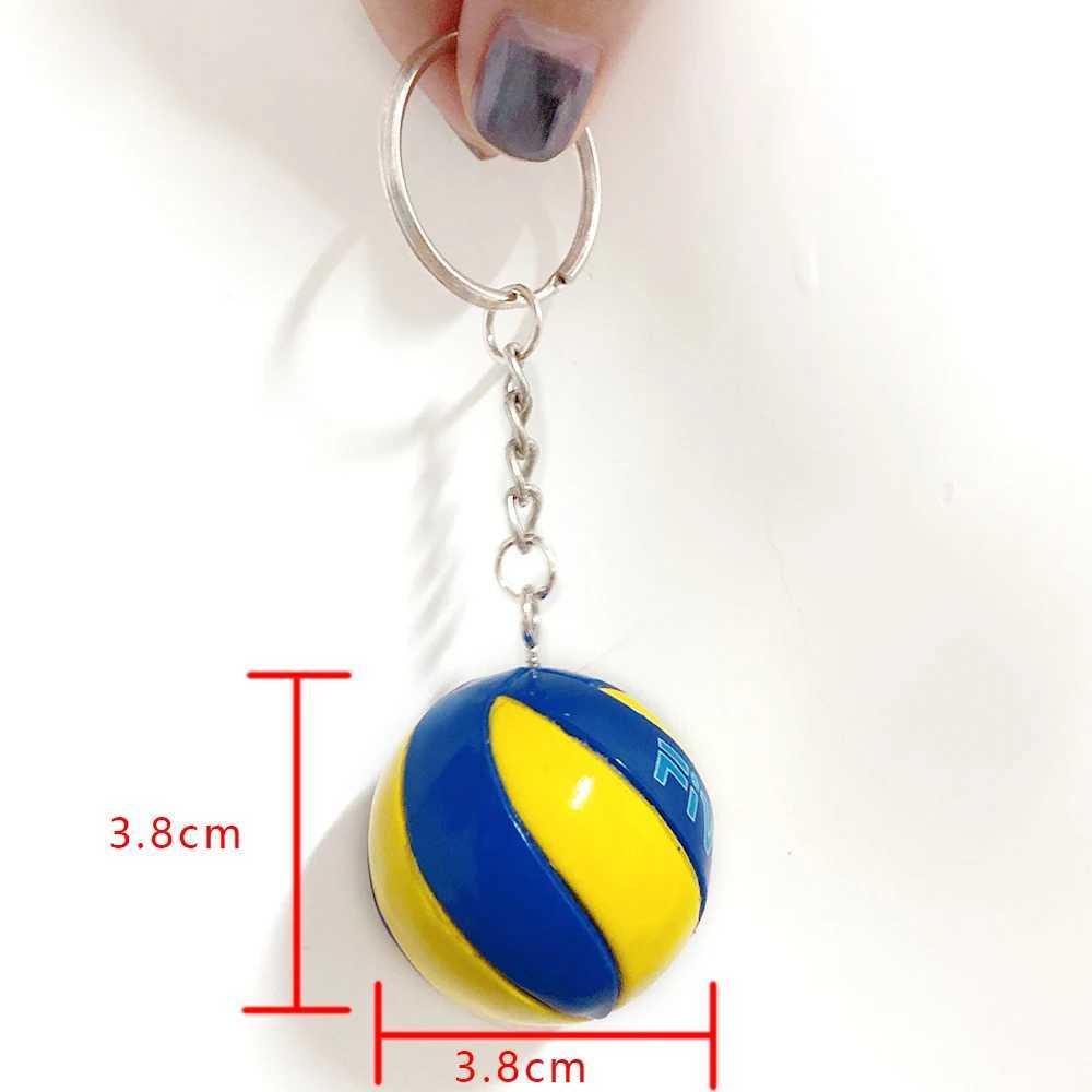 Leather anime volleyball keychain PVC mini volleyball keychain bag haikyuu keychain ball keyringXJ250409