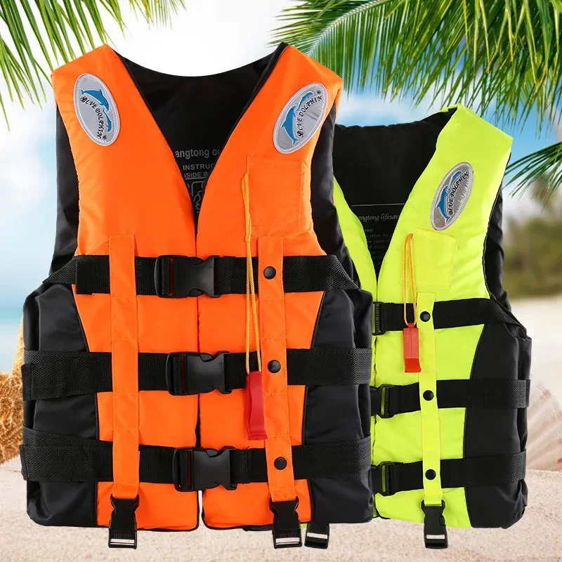 Outdoor adult swimming life jacket adjustable buoyancy survival suit polyester childrens life vest 250409