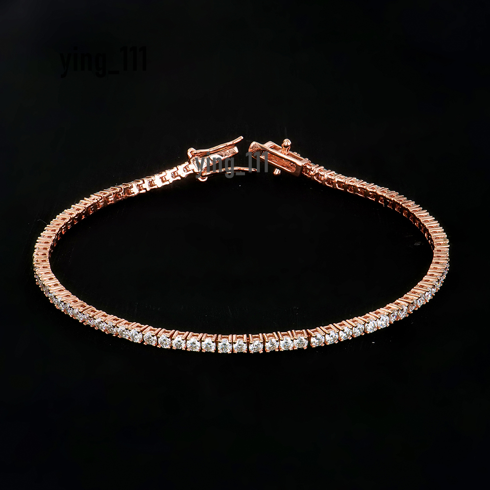 Wholesale Price Jewelry 925 Sterling Silver 2mm Iced Out Vvs1 Gra Certified Cluster Mossanite Moissanite Tennis Chain Bracelet